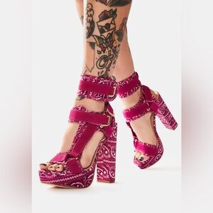 DOLLS KILL - Lady On The Runway Strappy Heels NWOT